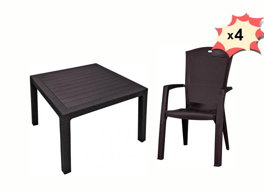 Комплект мебели Melody quartet+ 4 Minesota (стол и 4 стула)