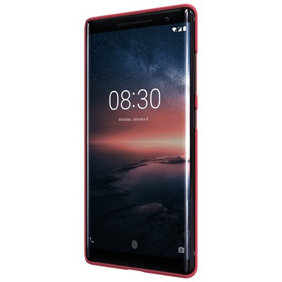 Пластиковый чехол с подставкой Nillkin Super Frosted Shield Красный для Nokia 8 Sirocco - фото 2 - id-p98369390