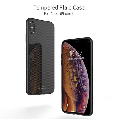 Защитный чехол NILLKIN Tempered Plaid Черный для Apple iPhone Xs - фото 4 - id-p98369523