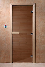 Двери DoorWood, полотно "6" мм, 700x1900 "Теплый день" (бронза, коробка хвоя)