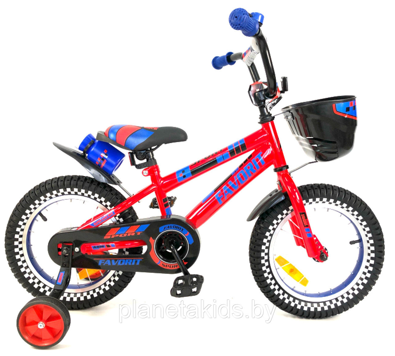 Велосипед SPORT 16" красный  (3-7 лет, 100-120 см)