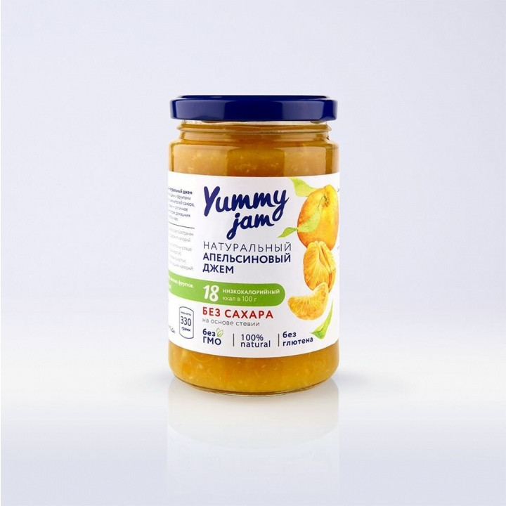 Апельсиновый джем Yummy jam с имбирем без сахара, 350 гр