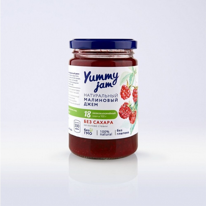 Малиновый джем Yummy jam без сахара, 350 гр - фото 1 - id-p98384970