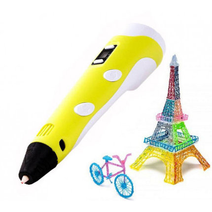 3Д ручка 3D Pen-2 c LCD дисплеем Желтый, фото 2