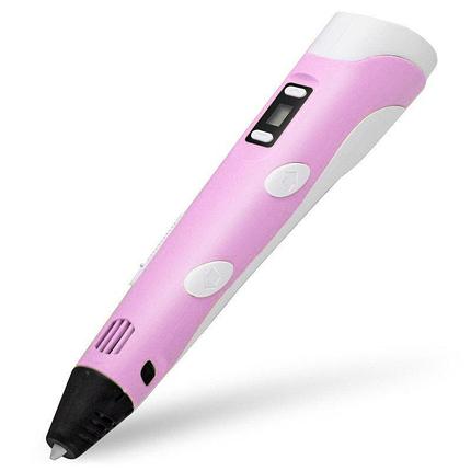 3Д ручка 3D Pen-2 c LCD дисплеем Розовый, фото 2