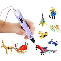 3Д ручка 3D Pen-2 c LCD дисплеем Фиолетовый