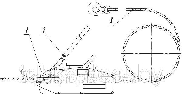 МТМ монтажно-тяговый механизм, лебедка ручная монтажная BKS (1,6т х 20м) - фото 5 - id-p4939588
