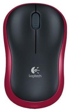 Мышь Logitech M185 (черный/красный) - фото 1 - id-p98459428