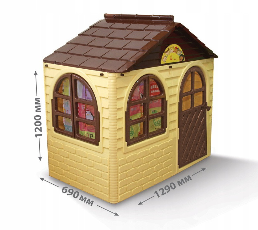 Детский игровой пластиковый домик Долони Doloni со шторками, цвет бежевый , 120 х 69 х 129 см, арт. 025500/12 - фото 1 - id-p98465100