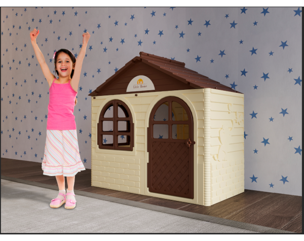 Детский игровой пластиковый домик Долони Doloni со шторками, цвет бежевый , 120 х 69 х 129 см, арт. 025500/12 - фото 2 - id-p98465100