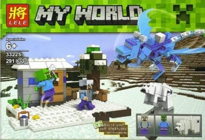 Конструктор Lele My World 33225 Северный голубой дракон (аналог Lego Minecraft) 291 деталь, фото 2