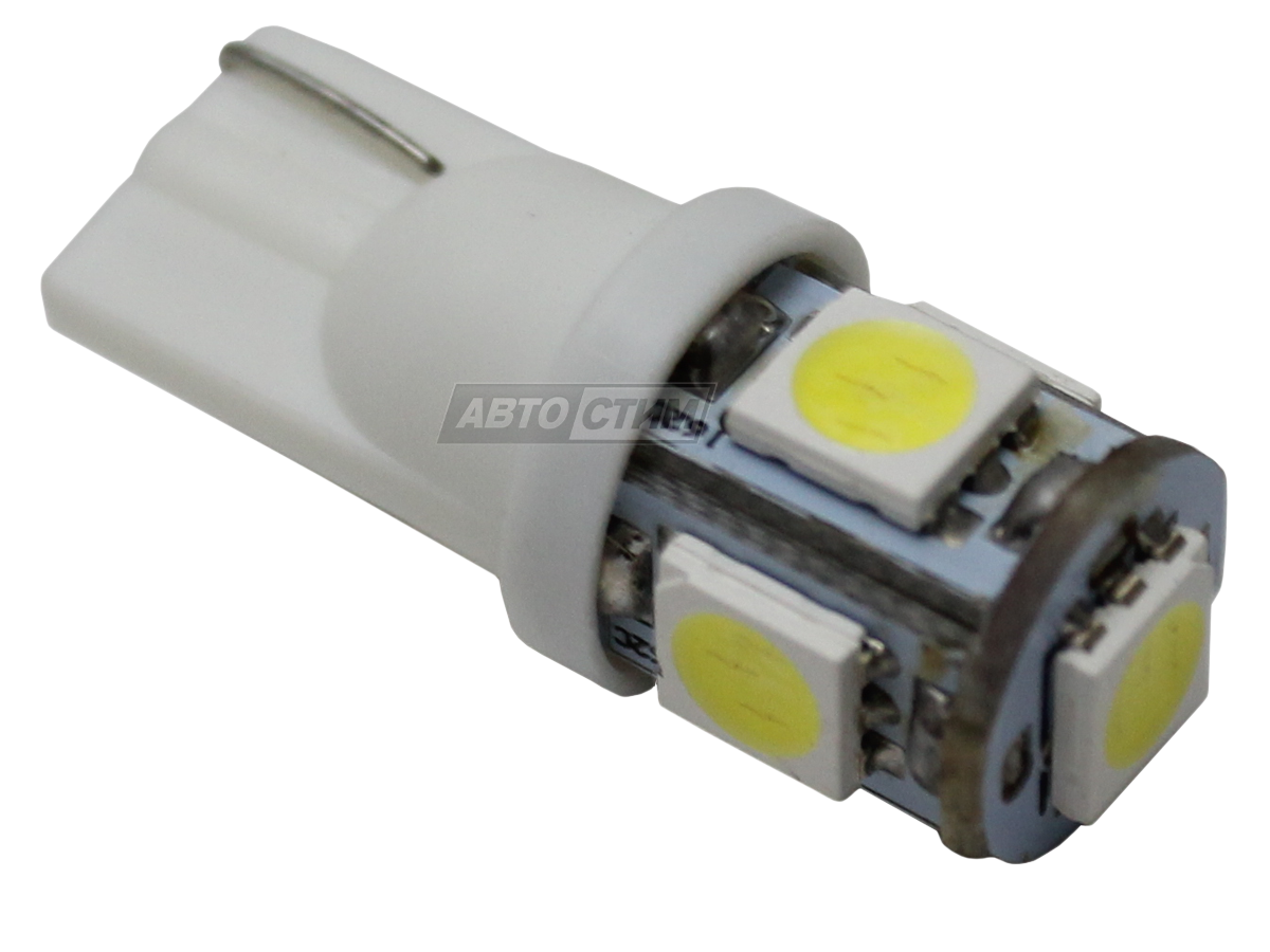 Диод 24v T10 5SMD б/ц белый