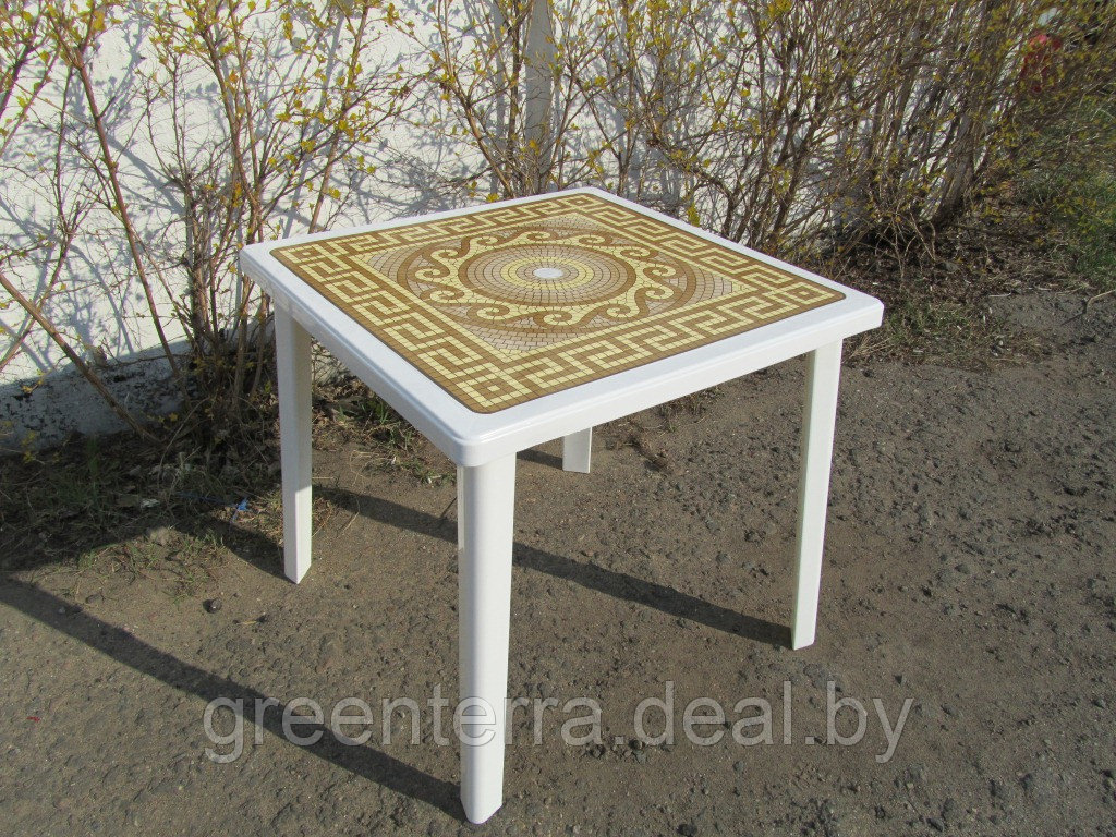 Пластиковый квадратный стол с деколем «Греческий орнамент» [130-0019] - фото 8 - id-p35592274