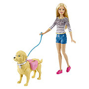 Barbie DWJ68 Барби Игровой набор "Прогулка с питомцем"