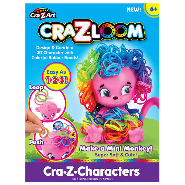 Crazy Loom 19169 Крейзи Лум Набор для творчества - фигурка Обезьянка+ цветные резиночки