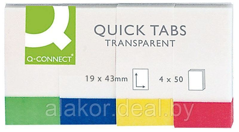 Закладки бумажные Q-Connect Quick Tabs Neon - фото 1 - id-p98605489