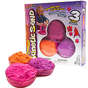 Kinetic sand 71403 Кинетик сэнд Кинетический песок для лепки, 3 цвета в наборе, в ассортименте