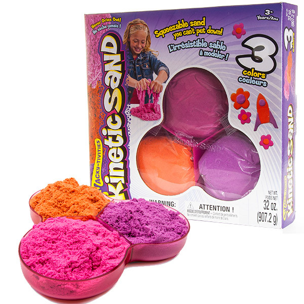 Kinetic sand 71403 Кинетик сэнд Кинетический песок для лепки, 3 цвета в наборе, в ассортименте - фото 1 - id-p98603632