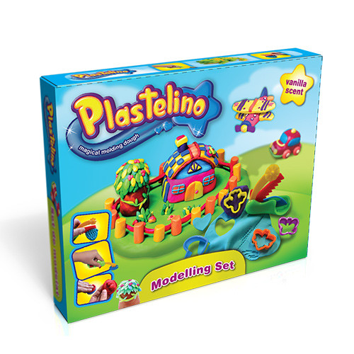 Масса для лепки Plastelino NOR2656 Пластелино, 3 цвета + аксессуары