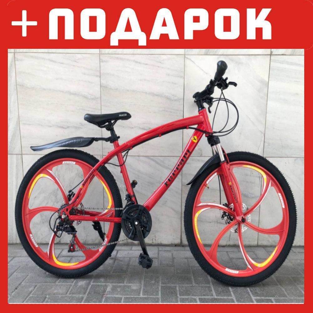 Велосипед на литых дисках Ferrari красный - фото 1 - id-p98274911
