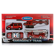 Welly 98160-4C Велли Игровой набор машин "Пожарная служба" 4 шт.