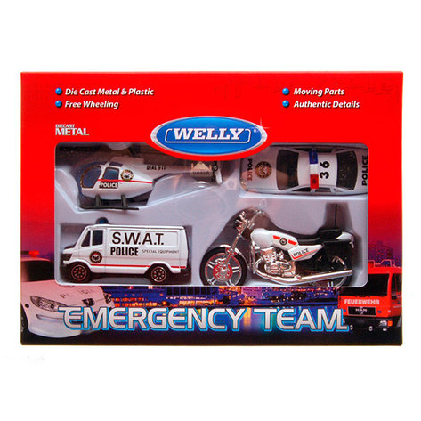 Welly 98630-4A Велли Игровой набор "Служба спасения - полиция" 4 шт., фото 2