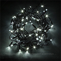 CL43 Гирлянда линейная : 200 LED, СТАТИЧНОЕ СВЕЧЕНИЕ, 5000К, 20 м +1.5м черный шнур