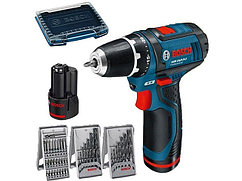 Дрель-шуруповерт аккумуляторная BOSCH GSR 12V-15 в чем. + 3 набора сверл и бит