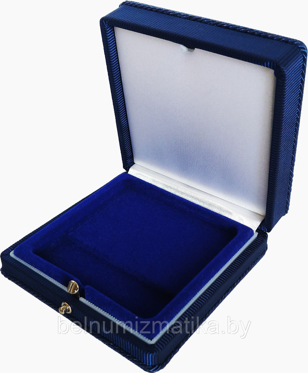 Футляр для серебряной монеты НБ РБ в квадратной капсуле размером ячейки 62.30х62.30 mm темно-синий