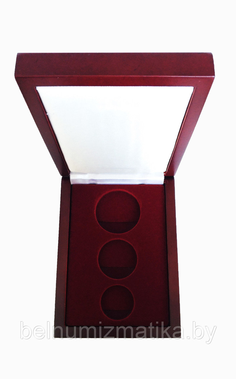 Футляр для комплекта монет с капсулами Ø 45.00 mm, 37.00 mm, 30.50 mm деревянный - фото 3 - id-p98632593
