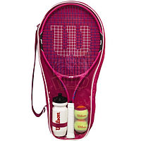 Набор для тенниса Wilson Burn Pink 25 (ракетка, 2 оранжевых мяча, бутылка) (арт. WRT219000)