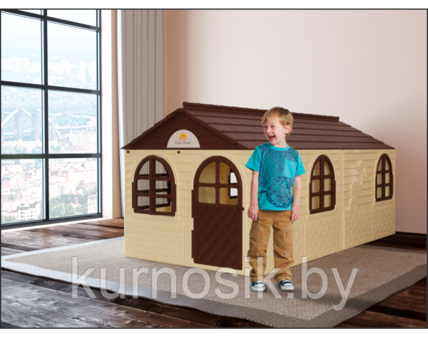 Игровой домик детский пластиковый №3 Doloni (Долони) 1,29 х 2,56 х 1,2 м. (арт.025500/22) - фото 2 - id-p98684690