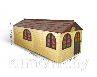 Игровой домик детский пластиковый №3 Doloni (Долони) 1,29 х 2,56 х 1,2 м. (арт.025500/23) - фото 3 - id-p98684822