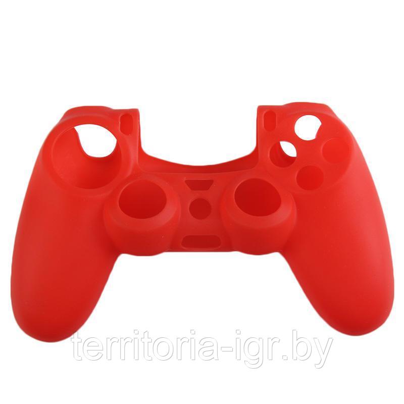 Силиконовый чехол для геймпада DUALSHOCK 4 Красный - фото 1 - id-p98713919