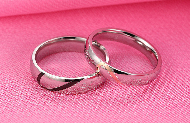 Парные кольца для влюбленных "Неразлучная пара 104" с гравировкой "Настоящая любовь" - фото 4 - id-p98737180