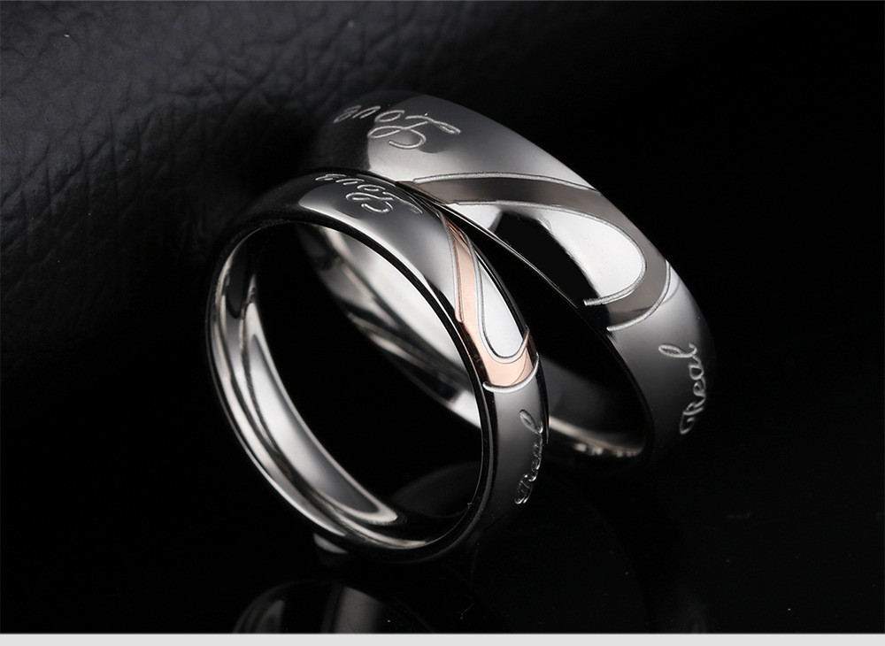Парные кольца для влюбленных "Неразлучная пара 104" с гравировкой "Настоящая любовь" - фото 7 - id-p98737180