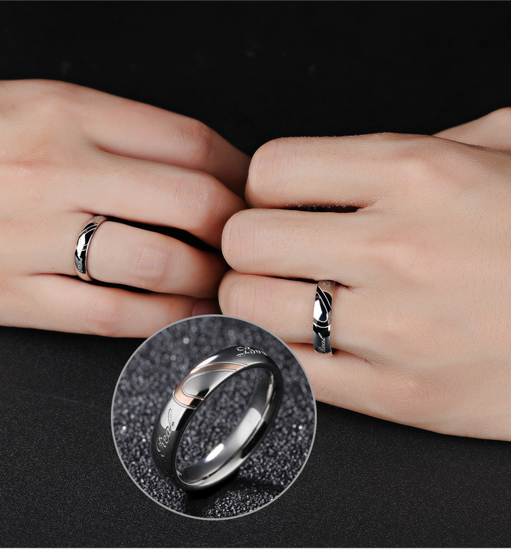 Парные кольца для влюбленных "Неразлучная пара 104" с гравировкой "Настоящая любовь" - фото 9 - id-p98737180