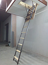 Чердачная лестница складная металлическая 85х70 мм, фото 3