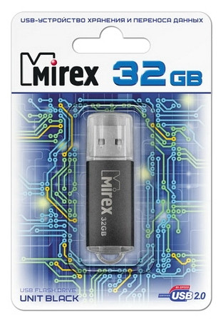 USB Flash Mirex UNIT BLACK 32GB (13600-FMUUND32) - фото 1 - id-p98752037