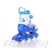 Детские раздвижные роликовые коньки Tempish Swist Flash синие (светящиеся колеса) р-р 30-33, фото 3
