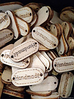 Пришивные деревянные бирки "Handmade"