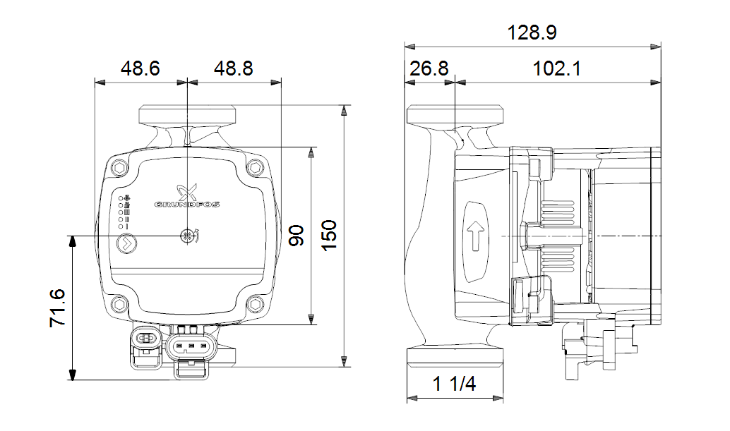 Циркуляционный насос Grundfos Alpha1 L 20-40 N - фото 3 - id-p98764413