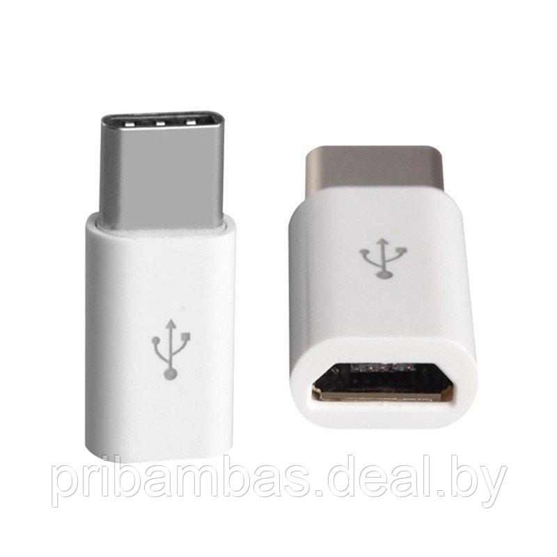 Переходник (адаптер) CQ-04 OTG с MicroUSB на TYPE-C (мама - папа) - фото 1 - id-p98786393