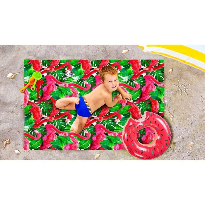Пляжное покрывало в рюкзаке «Красный фламинго» 90х140 см - фото 2 - id-p98855162