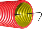 Труба гибкая гофрированная двухстенная ТГГД 63 красная с протяжкой (бухта 50м.п.), фото 2