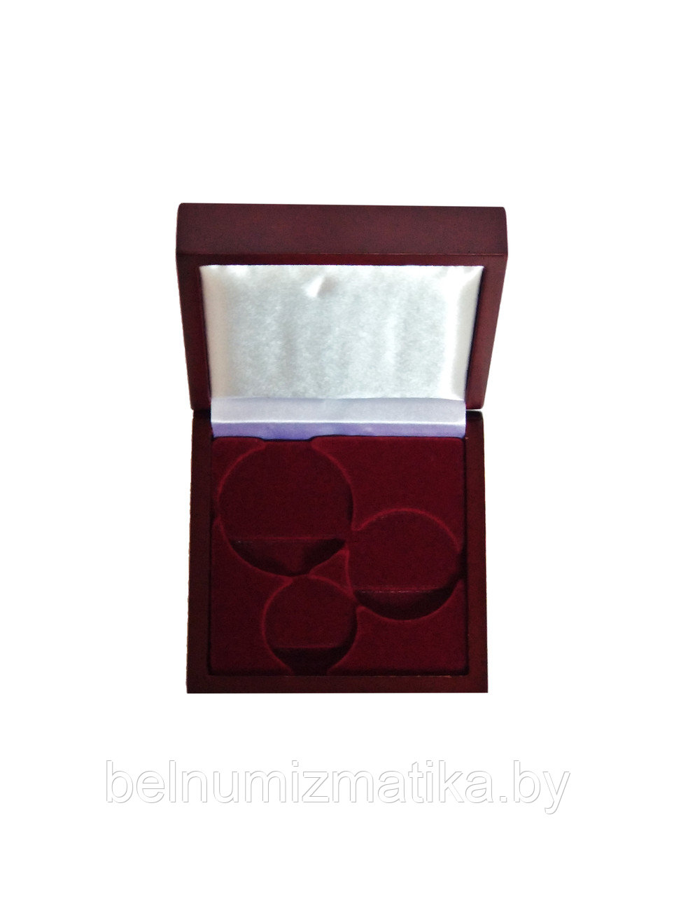 Футляр для 3 монет с капсулами Ø 45.00 mm, 37.00 mm, 30.00 mm деревянный - фото 2 - id-p98867571