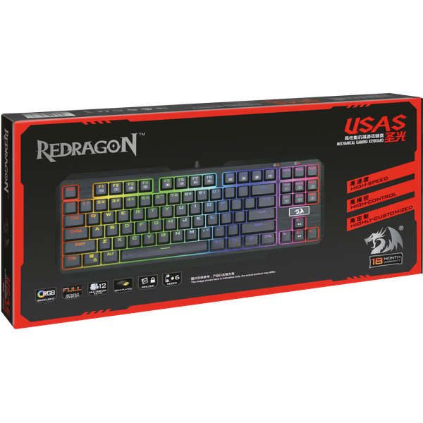 Игровая механическая клавиатура с подсветкой Redragon K 553 RGB Usas RU, Outemu, компактная, 74674 - фото 1 - id-p98898017