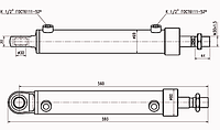 Гидроцилиндр 122.06.30.000-01 (50×32×265) рулевого управления (левый).