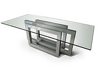 Стеклянный кухонный стол с металлическим основанием