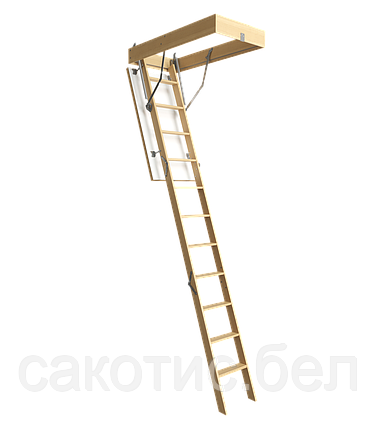 Лестница деревянная складная DÖCKE STANDART 60х120х280, фото 2